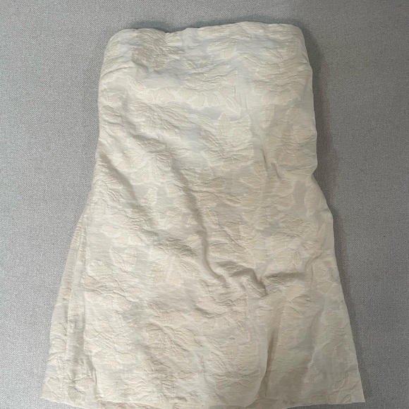 Anthropologie Cream Strapless Dress with Bow - Picture 5 of 8